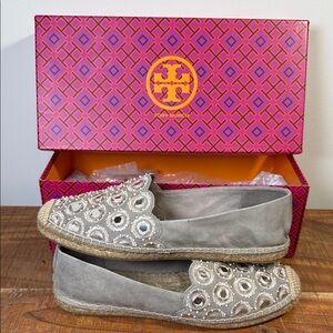 Tory Burch Yasmin Flat Embellished Espadrilles, Women’s 9